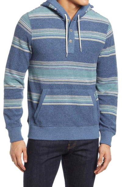 Shop Faherty Campfire Hoodie In Seascape Ombre Stripe