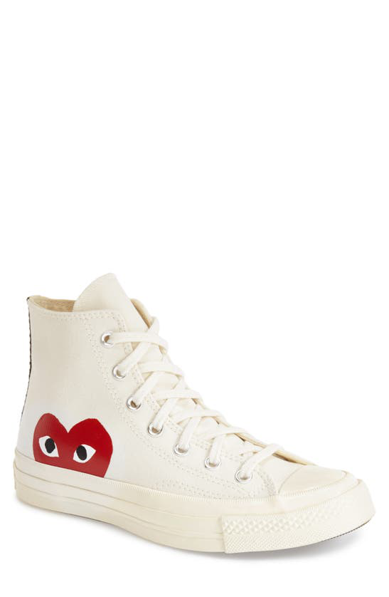 beige converse with heart