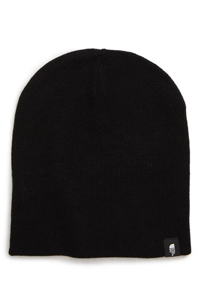Shop The North Face Reversible Merino Wool Beanie In Black/ Light Grey Heather
