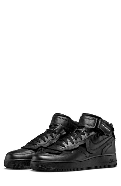 Shop Comme Des Garçons X Nike Air Force 1 Mid Sneaker In Black