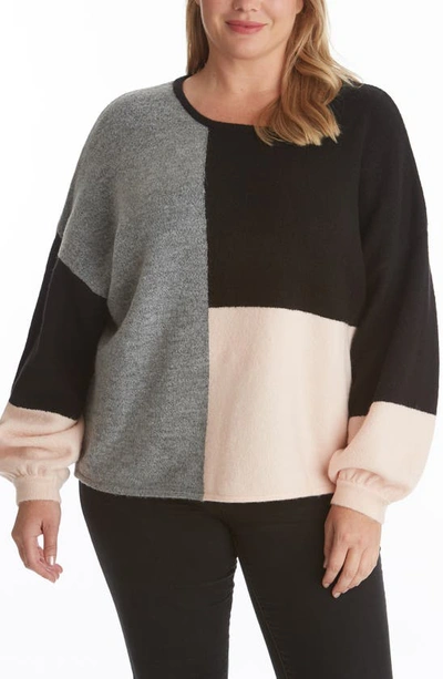 Shop Adyson Parker Colorblock Sweater In Black Combo