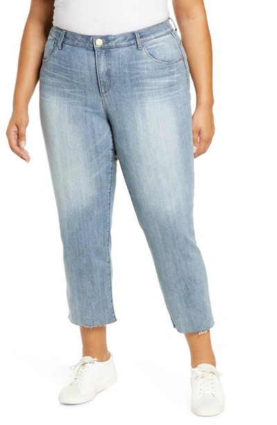 Shop Wit & Wisdom 'ab'solution High Waist Button Fly Crop Jeans In Blue