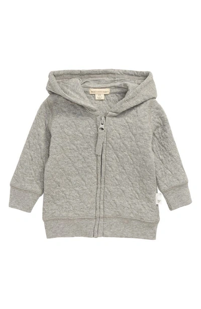 Shop Burt's Bees Baby Quilted Organic Cotton Jacket In Heather Grey