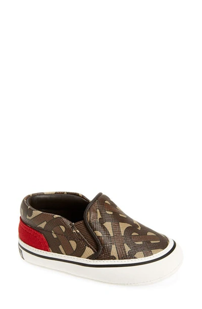Shop Burberry Collins Slip-on Sneaker In Bridle Brown