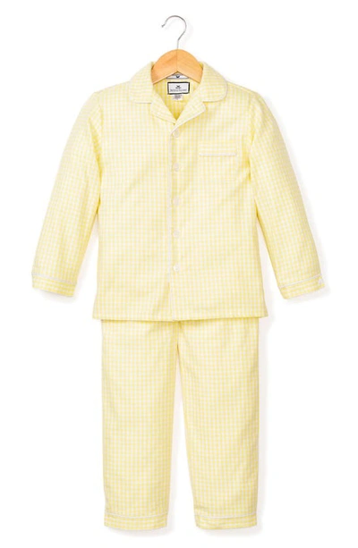 Shop Petite Plume Gingham Seersucker Two-piece Pajamas In Yellow