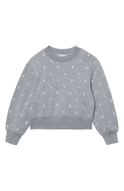 Shop Burberry Kids' Zia Star & Monogram Cotton Sweatshirt In Grey