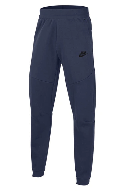 Shop Nike Tech Fleece Pants In Midnight Navy/ Black
