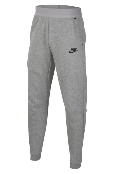 Shop Nike Tech Fleece Pants In Dk Grey Heather/ Black