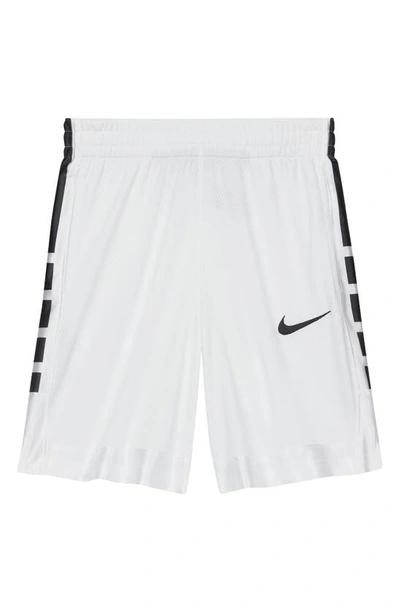 Shop Nike Kids' Elite Basketball Shorts In White/ Black
