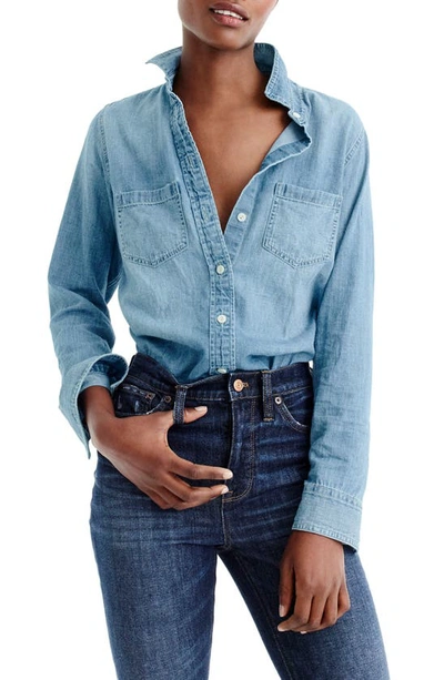 Shop Jcrew Everyday Chambray Shirt In Madera Wash