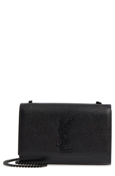 Shop Saint Laurent Small Kate Leather Shoulder Bag In Black