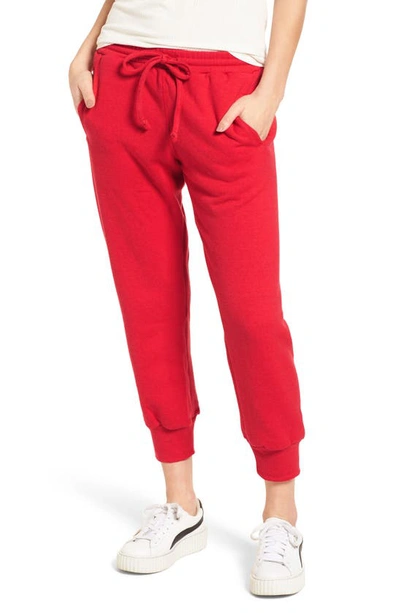 Shop Sub_urban Riot Cambridge Crop Sweatpants In Cherry