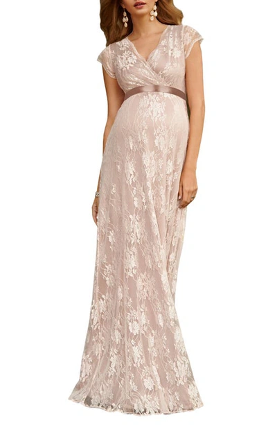 Shop Tiffany Rose Eden Lace Maternity Gown In Blush