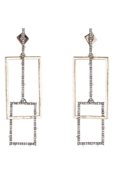 Shop Alexis Bittar Brutalist Butterfly Crystal Encrusted Linear Earrings In Gold