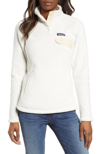 Shop Patagonia Re-tool Snap-t(r) Fleece Pullover In Raw Linen - White X-dye