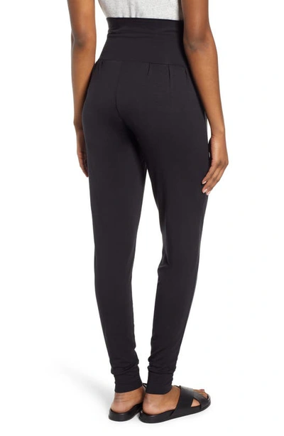 Shop Angel Maternity Tapered Maternity Lounge Pants In Black