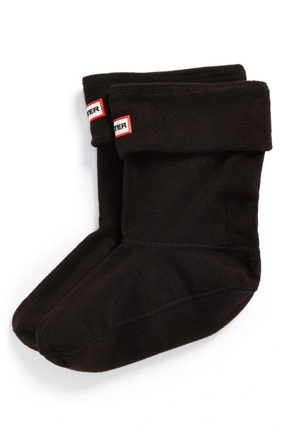 Shop Hunter Short Fleece Welly Boot Socks In Black Fleece