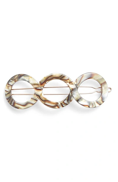 Shop France Luxe Triple Circle Tige Boule Barrette In Onyx