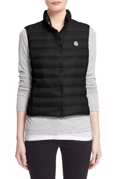 Shop Moncler 'liane' Water Resistant Short Down Vest In Black