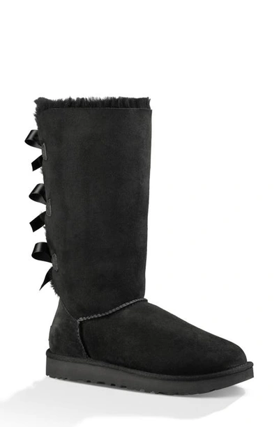 Shop Ugg Bailey Bow Tall Ii Boot In Black Suede
