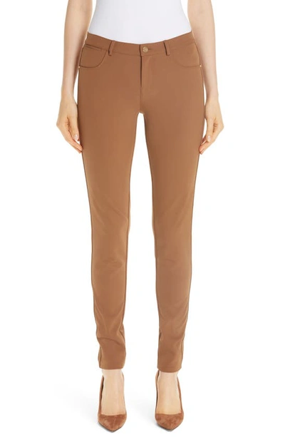 Shop Lafayette 148 Mercer Acclaimed Stretch Skinny Pants In Maple
