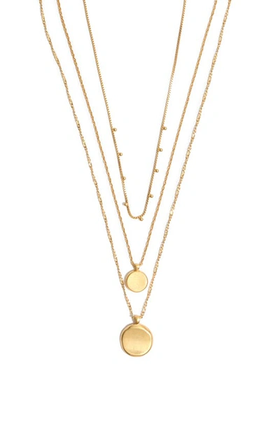 Shop Madewell Coin Layered Necklace In Vintage Gold