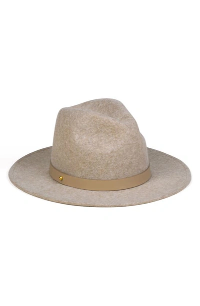 Shop Lack Of Color Carlo Mack Wool & Leather Fedora In Speck Brown