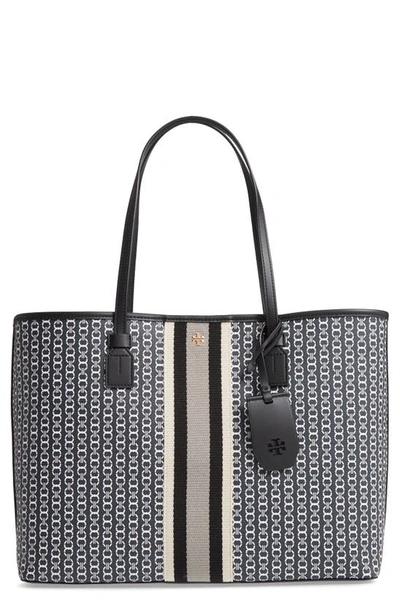 Shop Tory Burch Gemini Link Coated Canvas Tote In Black Gemini Link