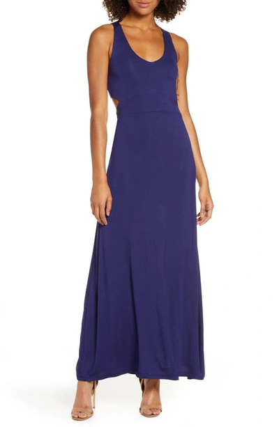 Shop Fraiche By J Open Back Maxi Dress In Navy