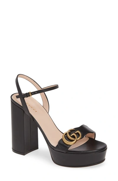 Shop Gucci Gg Platform Sandal In Black