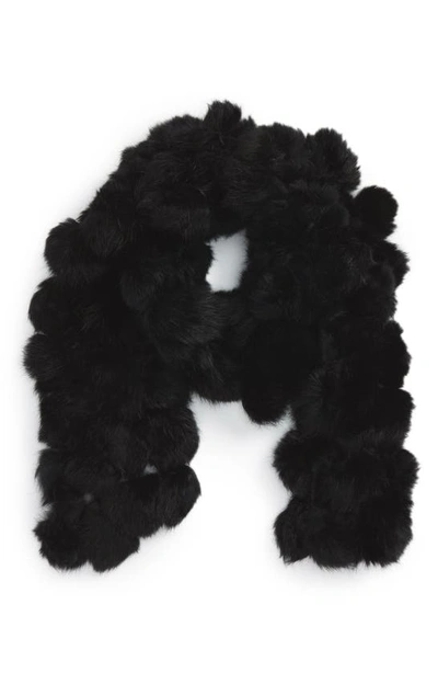 Shop La Fiorentina Genuine Rabbit Fur Scarf In Black