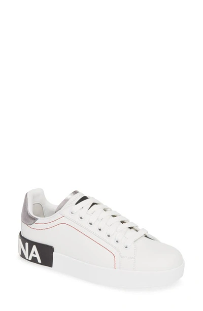 Shop Dolce & Gabbana Portofino Sneaker In White/ Silver