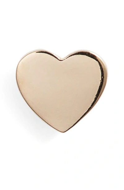 Shop Anzie Heart Single Stud Earring In Gold