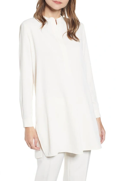 Shop Anne Klein Nehru Tunic Shirt In Anne White