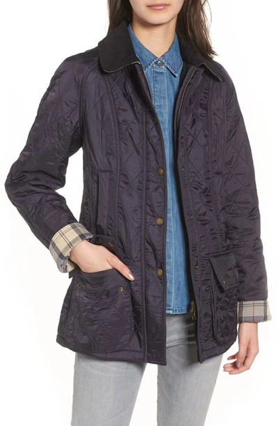 Shop Barbour Beadnell Quilted Jacket In Navy/ Navy