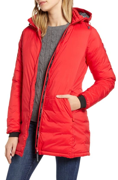 Shop Canada Goose Camp Hooded Down Jacket In Red