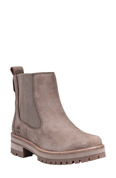 Shop Timberland Courmayeur Valley Chelsea Boot In Taupe Grey Nubuck