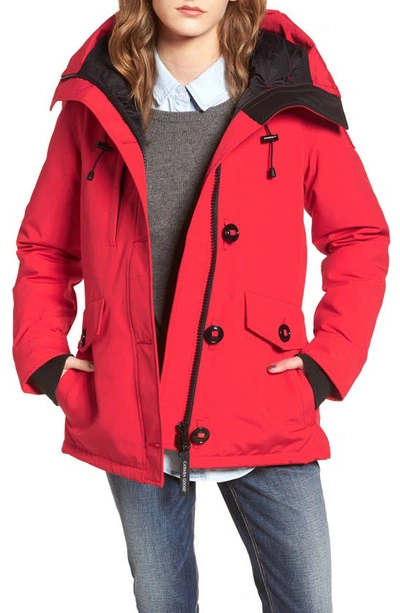 Shop Canada Goose 'rideau' Slim Fit Down Parka In Red