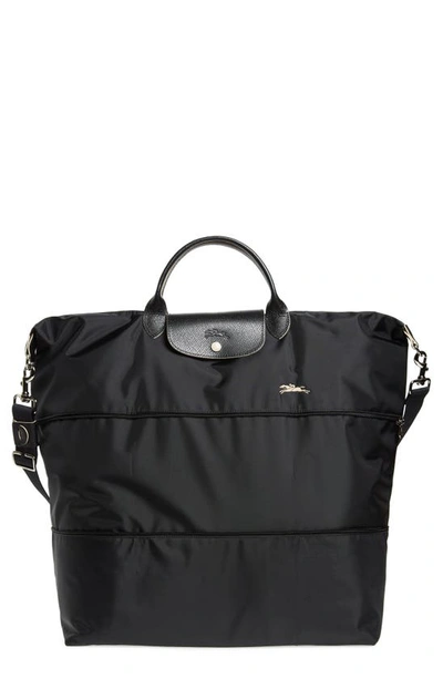 Shop Longchamp Le Pliage 21-inch Expandable Nylon Travel Bag In Black