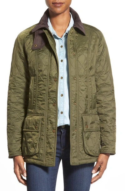 Shop Barbour Beadnell Quilted Jacket In Olive/ Olive
