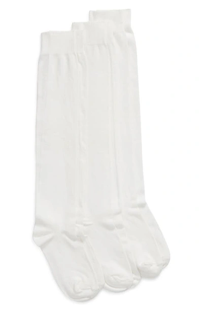 Shop Hue 3-pack Flat Knit Knee High Socks In White