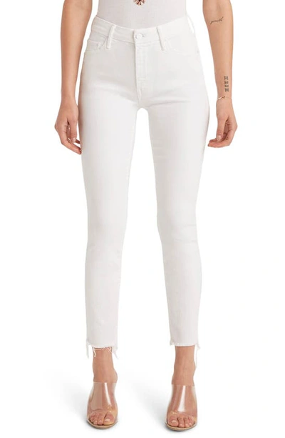 Shop Mother The Looker High Waist Fray Ankle Skinny Jeans In Fairest Of Them All