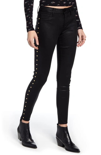 Shop Articles Of Society Sarah Studded Coated Ankle Skinny Jeans In Magic