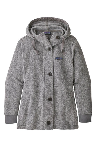 Shop Patagonia Better Sweater(r) Recycled Fleece Hooded Coat In Birch White