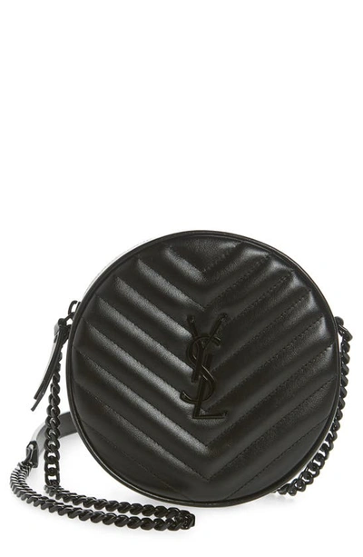 Shop Saint Laurent Vinyle Matelassé Leather Crossbody Bag In Noir