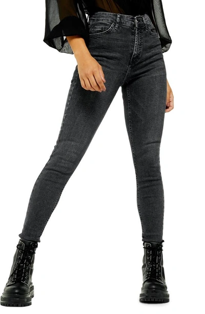 Shop Topshop Jamie High Waist Skinny Jeans In Washed Black