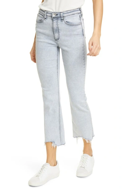 Shop Rag & Bone Nina High Waist Ankle Flare Jeans In Marble White