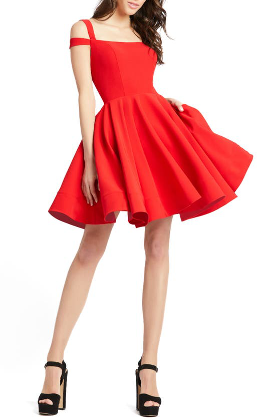 mac duggal cold shoulder gown