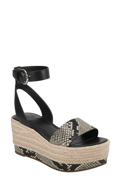 Shop Marc Fisher Ltd Gigli Platform Sandal In Black Snake Print Leather