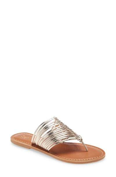Shop Seychelles Bright Eyed Flip Flop In Gold Leather